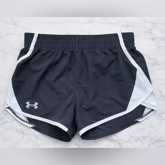 Under Armour Pants - UNDER ARMOUR YOUTH Girls Running Shorts Black Reflective Trim Size YMD